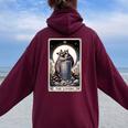 Raccoon Tarot 'The Lovers' Women's Oversized Hoodie - Boho Bliss Maroon