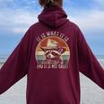 Raccoon Trash Panda Oversized Hoodie for Women - Funny Back Print Maroon