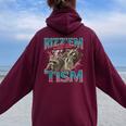Racoon Hoodie for Autism Awareness | Oversized Women’s Style Maroon