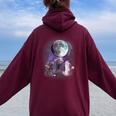 Rats Howling At The Moon Shirt Rat Women Oversized Hoodie Back Print Maroon