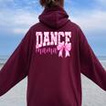 Retro Dance Mama Pink Coquette Bow Game Day Season Women Women Oversized Hoodie Back Print Maroon