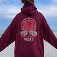 Rock Queenibes Guitarraintage Rose Rock Music Women Oversized Hoodie Back Print Maroon