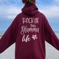 Rockin This Glamma Life Special Grandma Women Oversized Hoodie Back Print Maroon
