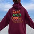 Scout For Girl Cookie Grandma Scouting Family Matching Women Oversized Hoodie Back Print Maroon