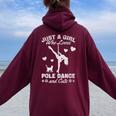 Solo Una Chica Que Ama La Pole Dance Y Los Gatos Pole Dancing Girl Women Oversized Hoodie Back Print Maroon