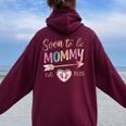 Soon To Be Mommy 2025 Mom Est 2025 Loading Promoted To Mommy Women Oversized Hoodie Back Print Maroon