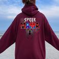 Spider Mama Mother's Day Matching Family Birthday Boy Women Oversized Hoodie Back Print Maroon