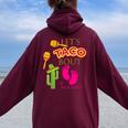Lets Taco Bout Shirt Mexican Fiesta Baby Girl Shower Party Women Oversized Hoodie Back Print Maroon