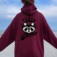 Trash Panda Raccoon Hoodie - Oversized Women's Meme Apparel Maroon