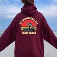 Trash Panda Raccoon Oversized Hoodie for Women - Casual Style Maroon
