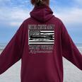US Army Combat Veteran- CIB Front Women Oversized Hoodie Back Print Maroon