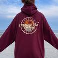 Vintage 1965 60Th Birthday For 60 Year Old Women Oversized Hoodie Back Print Maroon