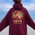 Vintage 1973 Made In 1973 48Th Birthday 48 Years Women Oversized Hoodie Back Print Maroon