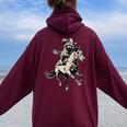 Vintage Cowboy Raccoon Hoodie - 90s Retro Western Style for Women Maroon