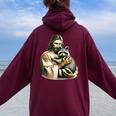 Vintage Jesus & Raccoon Women’s Hoodie - Cozy Animal Lover’s Gift Maroon