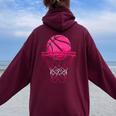 Vintage Pink Basketball Desgin For Girl Women Oversized Hoodie Back Print Maroon
