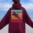 Whale Orca Retro Hombres Es Novedadintage Women Oversized Hoodie Back Print Maroon