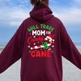 Will Trade Mom For Candy Cane Boys Girls Christmas Premium Women Oversized Hoodie Back Print Maroon