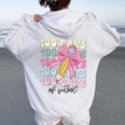 100 Days Of School Girls Coquette Bow 100Th Day Of School Women Oversized Hoodie Back Print White
