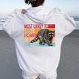 Adopt a Street Cat Hoodie - Raccoon Lovers' Fun Back Print White
