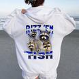 Autistic Raccoon Rizz Women's Hoodie - Meme Back Print | Fun Design White