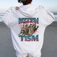 Autistic Raccoon Women's Hoodie - Back Print Humor for Autism White