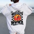 Basketball Mama Coquette Bow Game Day Sports Lover Mom Women Oversized Hoodie Back Print White