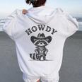 Cowboy Raccoon Women's Hoodie - Fun Back Print for Casual Wear White