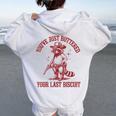 Cowboy Raccoon Women's Hoodie | Western Humor Back Print White