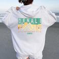 Denali National Park Mountains Nature Retro Sunset Vintage Women Oversized Hoodie Back Print White