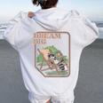 Dream Big Raccoon Hoodie - Women's Animal Graphic Back Print White