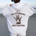 Flabbers Are Gasted Raccoon Hoodie for Women | Fun & Cozy Back Print White
