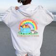 Groovy Raccoon Dumpster Fire Back Print Women's Hoodie White