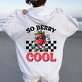 Groovy So Berry Cool Fruit Lover Strawberry Season For Boy Women Oversized Hoodie Back Print White