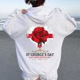 Idea De Traje Para El Día De San Jorges Para Niños Con Rosa Y Bandera Inglesa Cuello Women Oversized Hoodie Back Print White