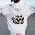 It's Called Trash Can Not Trash Cannot Funny Racoon Women's Hoodie Back Print White