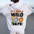 Its Been A Wild 100 Day Of School Animal Boys Girls Students Women Oversized Hoodie Back Print White