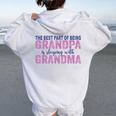 La Mejor Parte De Ser Abuelo Es Dormir Con La Abuela Women Oversized Hoodie Back Print White