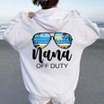 Nana Off Duty Sunglasses Palm Tree Beach Sunset Mother's Day Women Oversized Hoodie Back Print White