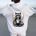 Raccoon Coffee Noodle Hoodie - Fun Unisex Design - Casual Style White