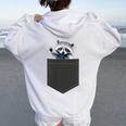 Raccoon Hoodie for Women - Cute Pocket Design | Back Print White
