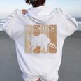 Raccoon Lover Women's Hoodie - Chemistry Elements Design - Back Print White