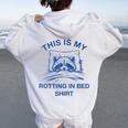 Raccoon Meme Hoodie - Women's Back Print | Sarcastic Bed Rotting Mood White