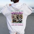 Raccoon Meme Women's Hoodie - Vintage Humor, Back Print White