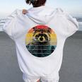 Raccoon Themed Women's Hoodie - Fun Back Print for Wildlife Lovers White