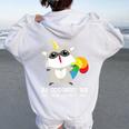 Raccoonicorn Women's Hoodie | Quirky Raccoon Back Print for Fun Wear White