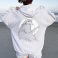 Racoon Playing Guitar With Moon Raccoon Meme Guitarist Women's Hoodie Back Print White