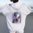 Rats Howling Moon Women's Hoodie - Lunar Themed Back Print White