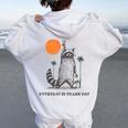 Retro 90s Raccoon Women's Hoodie - Fun Trash Panda Back Print White