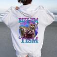 Retro Raccoon Meme Hoodie - Women's Fun Back Print Delight White